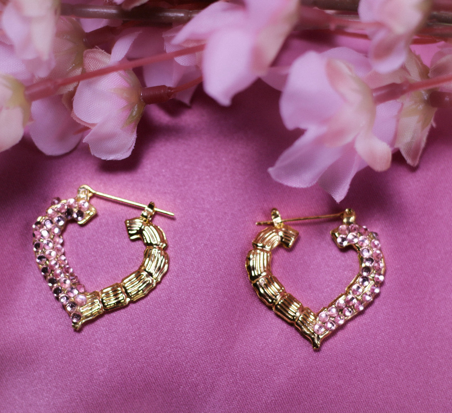 Cherry Blossom Brat Bamboo Earrings